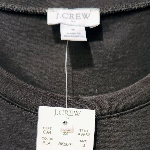 J. Crew NWT T-Shirt Dress Black  Short Sleeve Sz S - Picture 3 of 3